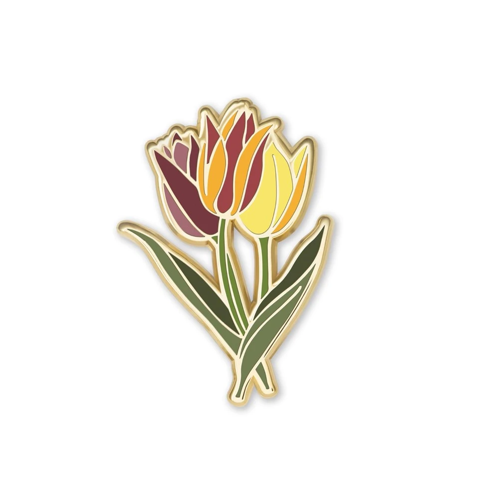 Gold Flower Lapel Pin factory